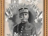 an old picture of a man in a military uniform with doves around him