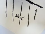 a piece of paper with a drawing of a bird on it