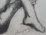 sketches of a drawing of a person ' s foot and a shoe