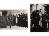 deux photos en noir et blanc représentant des hommes en uniforme militaire et un homme en costume