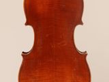 an old violin with a wooden back and a long neck