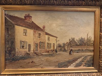 Ecole Française (début XXème siècle) "La cour de ferme", hui…