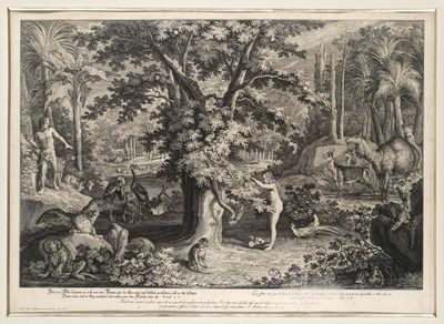 un dessin représentant un homme et une femme dans un environnement boisé