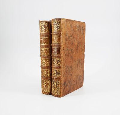 deux vieux livres posés l'un sur l'autre sur une surface blanche