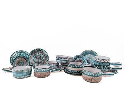 an image of a group of blue and white dishes and bowls