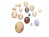 a lot of different types of buttons on a white surface