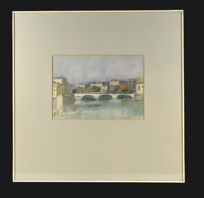 WEBER (XXe s.) : Port de l'Île Saint-Louis, Paris.