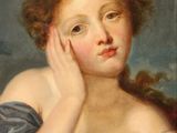 an image of a painting of a woman holding her hand to her face