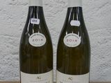 deux bouteilles de vin posées sur une table l'une à côté de l'autre