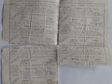 an old document with writing on it sitting on top of a table