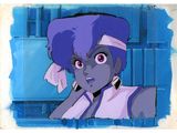 an image of a picture of a girl with blue hair and purple hair