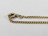 a close up of a gold chain with a skull on it