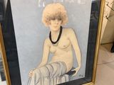 tableau représentant une femme assise sur une chaise devant un miroir