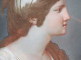 painting of a woman holding a glass of wine in her hand