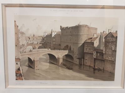 5 Gravures de Paris sous verre et encadrés, issue de Paris à…