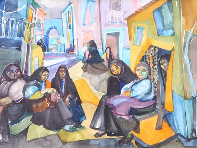 Odile PENELLE (1946-2015) Femmes aux abords du souk