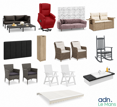 de nombreux types de mobilier d'extérieur sur ce fond blanc