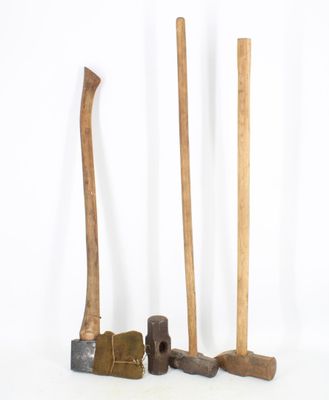 three different types of hammers and a hammer on a white surface