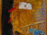 a picture of a painting with a clock on it