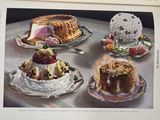 a picture of a picture of desserts on the table