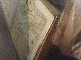 a painting of an open book sitting on a table