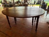 a table that has been turned into a dining room table