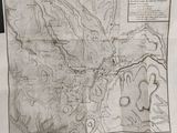 an old map of the area of a mountain with a river running through it