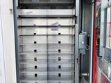 an image of a metal cabinet with a door open