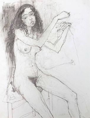 Jean JANSEM (1920-2013). Marina, étude pour fin du festin - …