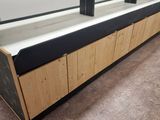 an image of a long counter in a large room