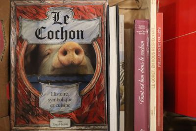 un livre posé sur une étagère à côté d'autres livres