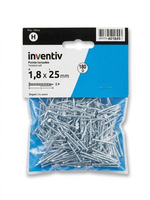 a pack of screws in a bag on a white background