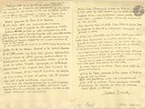 an old document with writing on it sitting on top of a table