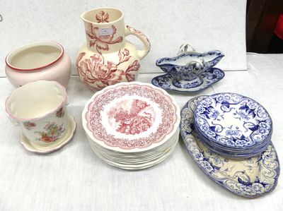 a lot of plates and cups on the table
