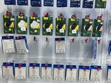 a display of various items on the wall in the store