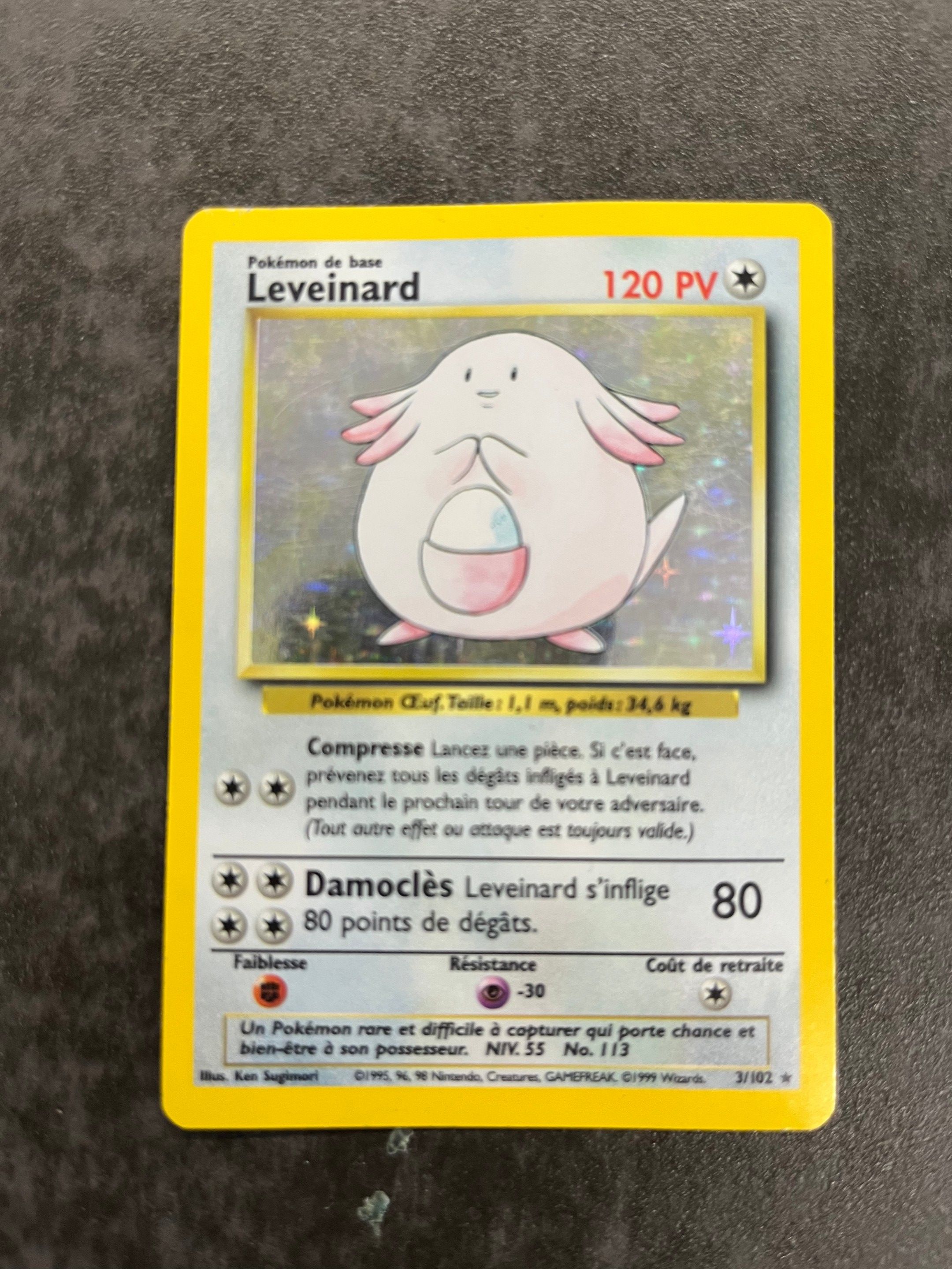 Carte Pokémon Leveinard set de base holographique 3/102