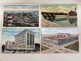 plusieurs anciennes cartes postales représentant des bâtiments et un pont enjambant une rivière
