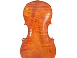 an old violin with a wooden back and bow on a white background