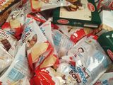 a box full of food that is sitting on the floor