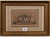 an old picture of a group of men playing baseball in a field