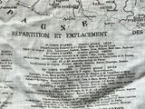 an old map of the region of france with a red border