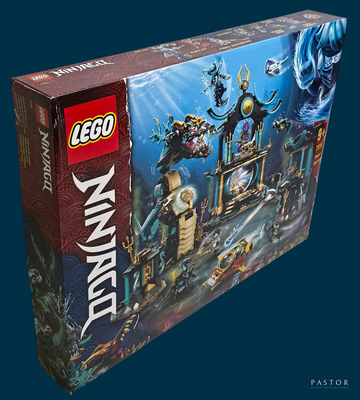 une boîte contenant un ensemble Lego Ninja