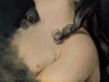 painting of a woman with long hair wearing a yellow dress