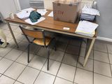 a table with a box on top of it in a room