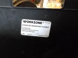 a sign on the side of a machine that says work zone