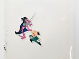 l'image d'un dessin représentant un personnage de dessin animé poursuivi par un autre personnage