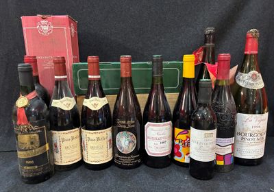 le nombre de bouteilles de vin posées sur une table