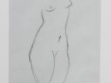 a drawing of a woman ' s torso is shown in a white frame