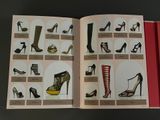 a picture of a book with a bunch of shoes on it
