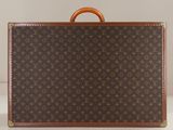 Valise Louis Vuitton en toile Monogram avec poignée en bois